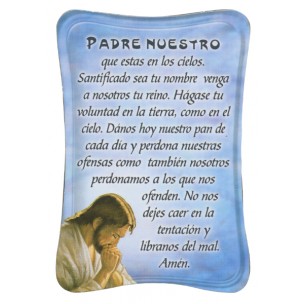 Pequeña placa con un stand y la oración del Padre Nuestro en español   - 3 