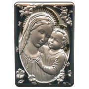 Mother and Child Silver Laminated Plaque cm.10x14 - 4"x 5 1/2"