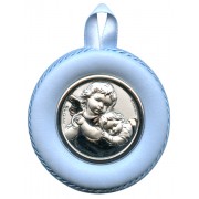 Crib Medal Guardian Angel Blue cm.8.5- 3 1/4"