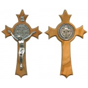 St.Benedict Olive Wood Crucifix cm.8-3" Boxed