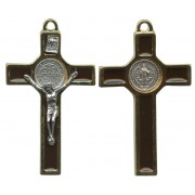 St.Benedict Crucifix Enamelled Gold Plated cm.5 - 2"