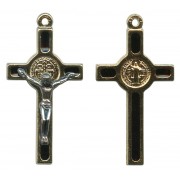 St.Benedict Mignon Metal Crucifix Black Gold Plated cm.2.5- 1"
