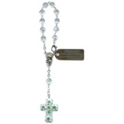 Crystal Decade Auto Rosary 6mm with Murano Cross Boxed