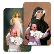 Pope John Paul II/ St.Faustina 3D Bi-Dimensional Cards cm5.5x 8.2 - 2 1/8"x3 1/4"