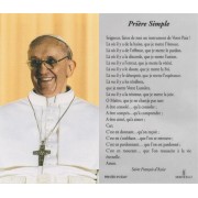 Pope Francis Laminated Prayer Card French cm.7x12- 2 3/4"x 4 3/4