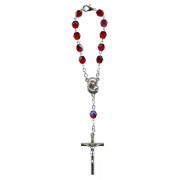 Bohemia Crystal Decade Rosary mm.6 Ruby