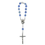 Bohemia Crystal Decade Rosary mm.6 Sapphire