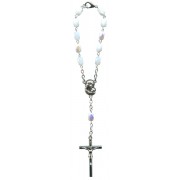 Decade Rosary with Aurora Borealis White Beads