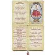 Infant of Prague Prayer Card with Small Medal cm.8.5x 5.5 - 3 1/4"x 2 1/4" 