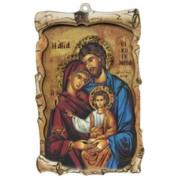 Icon Holy Family Raised Scroll Plaque cm.10x15 - 4"x6"