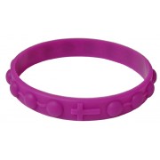 Bracelet chapelet en silicone élastique dans la couleur violette