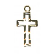 Outlined Cross Gold Plated Pendent