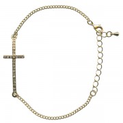 Crystal Cross Gold Plated Bracelet with Gift Box
