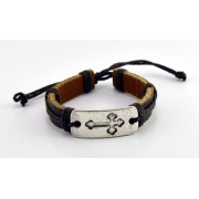 Adjustable Leather Bracelet - Brown Colour