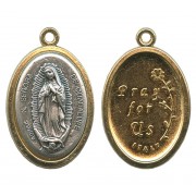 Our Lady of Guadalupe / Pray for Us Two Toned Oval Medal