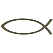 Fish Faith Symbol Car Magnet Silver cm.14.5 x 4.5- 5 3/4"x 2 3/4"