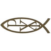 Adhesive Pax Fish Faith Symbol Gold cm.14.5 x 4.5- 5 3/4"x 2 3/4"