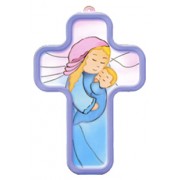 Mother and Child Wood Laminated Cross cm.13x9 - 5"x 31/2"