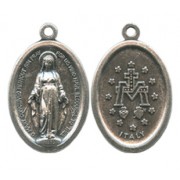 Miraculous Oval Oxidized Medal mm.22 - 7/8"