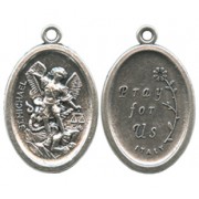 St.Michael Oval Oxidized Medal mm.22 - 7/8"