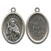 St.Jude Oval Oxidized Medal mm.22 - 7/8"