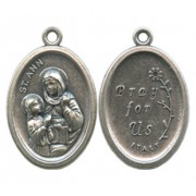 St.Anne Oval Oxidized Medal mm.22 - 7/8"