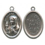 St.Clare Oval Oxidized Medal mm.22 - 7/8"
