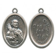 St.Peter Oval Oxidized Medal mm.22 - 7/8"