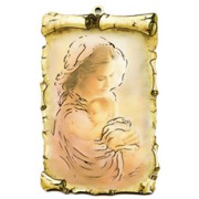 Mother and Child Scroll Plaque cm.10x15 - 4"x6"