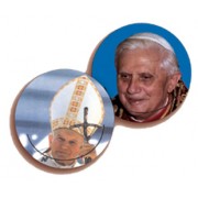 Pope John Paul II/ Pope Benedict 3D Bi-Dimensional Round Bookmark cm.7 - 2 3/4"