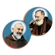 Padre Pio 3D Bi-Dimensional Round Bookmark cm.7 - 2 3/4"