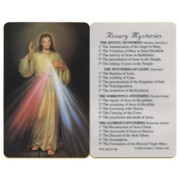 Divine Mercy Mysteries of the Rosary English PVC Card cm.5x8.5 - 2"x3 1/2"