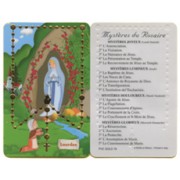 Cartoon Lourdes Mysteries of the Rosary French PVC Card cm.5x8.5 - 2"x3 1/2"