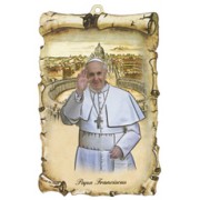 Pope Francis Scroll Plaque cm.10x15 - 4"x6"