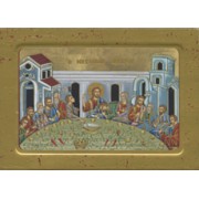 Last Supper Wood Icon Plaque with Depression cm.10x15 - 4"x6"